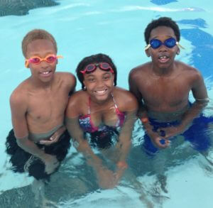 Children in a pool