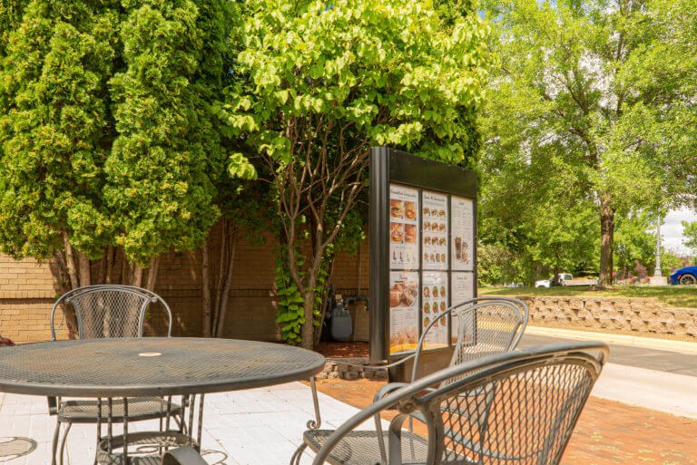 outdoor seating at a restaurant