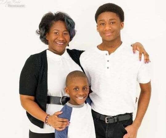 Aja King and her two sons.s.