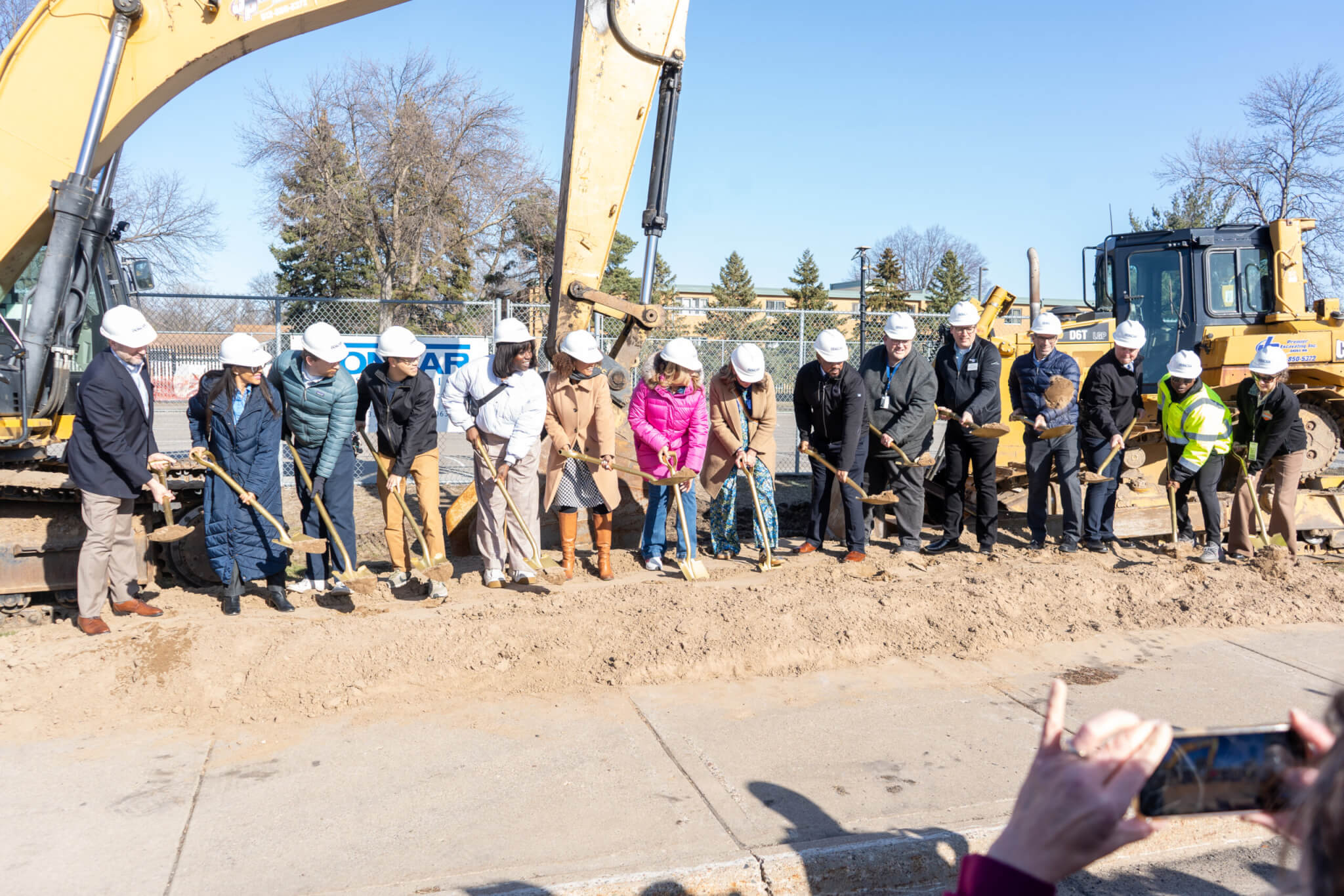 Group of people doing a groundbreaking for the new and improved Zanewood Recreation Center