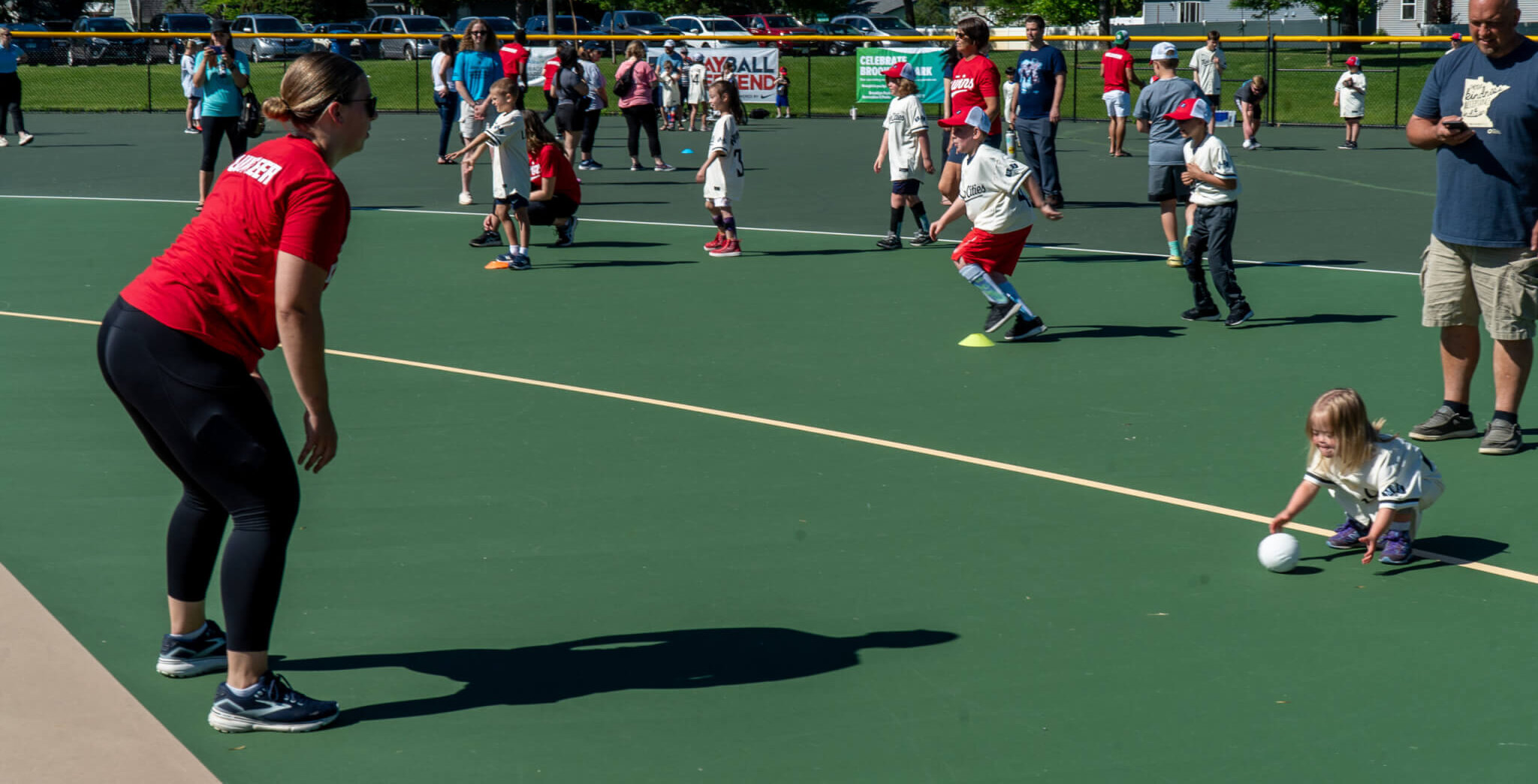 Kids playing baseball